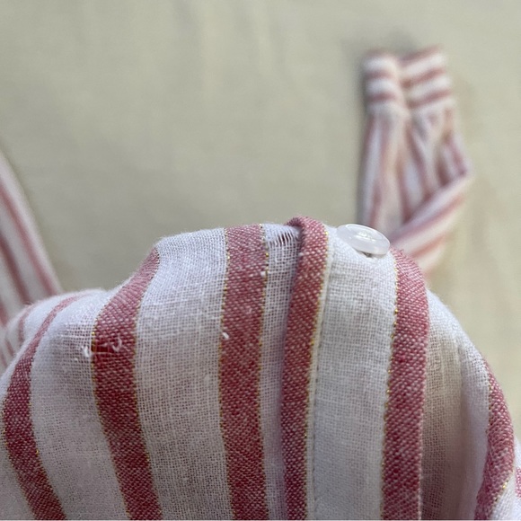Rails Charli Linen Blend Rose Gold and White Stripe long Sleeve Button Down XS - Picture 16 of 16